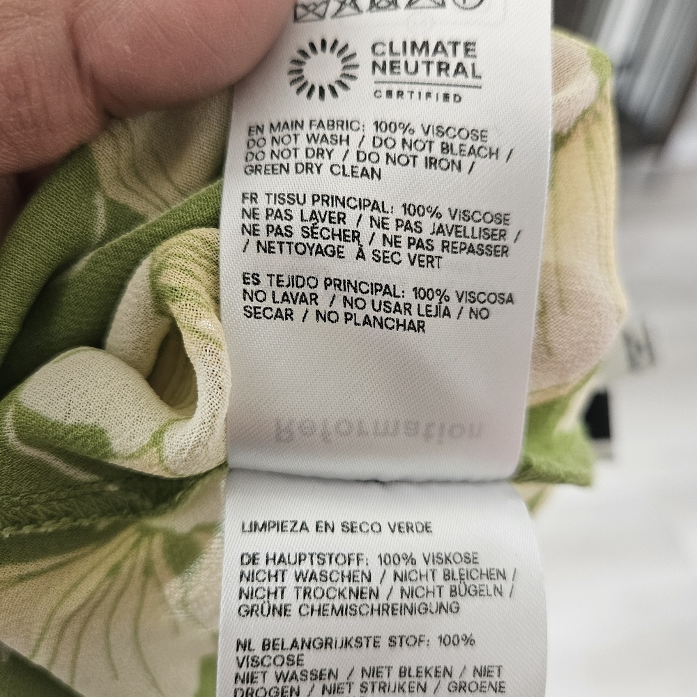 Reformation Green Floral Gale Sheer Mid Rise Bias Pant In Lovebird - Picture 14 of 14